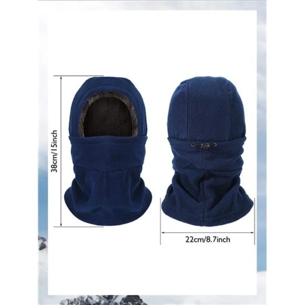 Women's Winter Balaclava Hat Fleece Full Face Covering Scarf with Drawstring